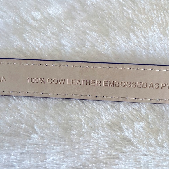 Ann Taylor Genuine Cow Leather Belt Embossed As Python 🐍 - Picture 3 of 6